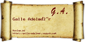 Galle Adelmár névjegykártya